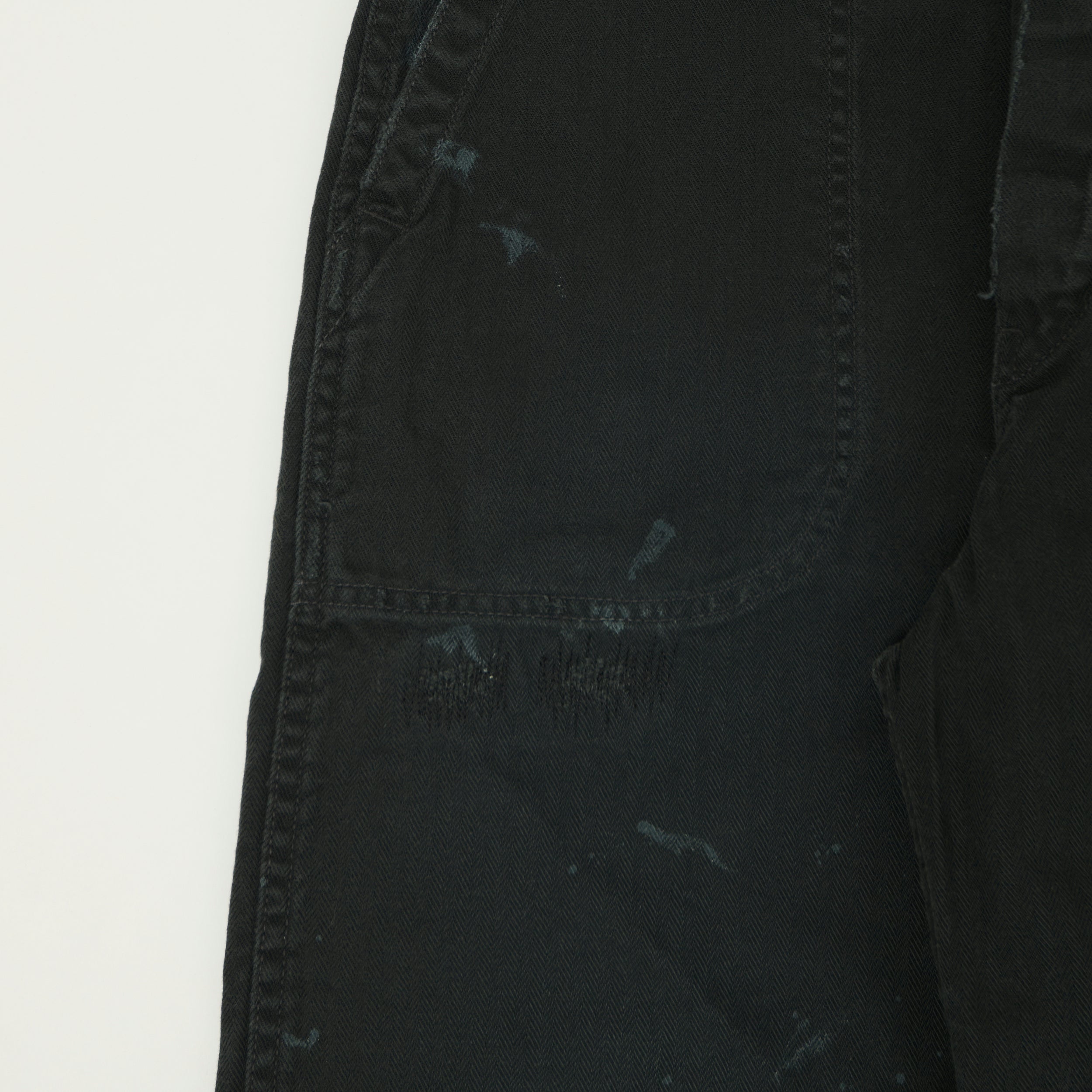 FULLCOUNT 1141 Herringbone Twill 'Vintage Effect' U. S. Navy Seamens Trousers  - Black