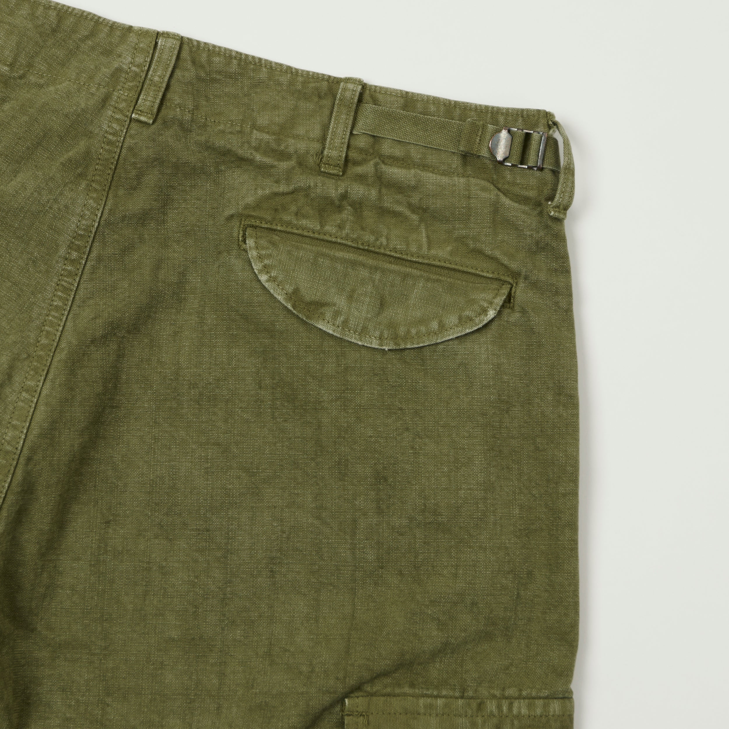 FULLCOUNT 1144 'Vintage Effect' Tent Cloth Field Cargo Shorts - Olive