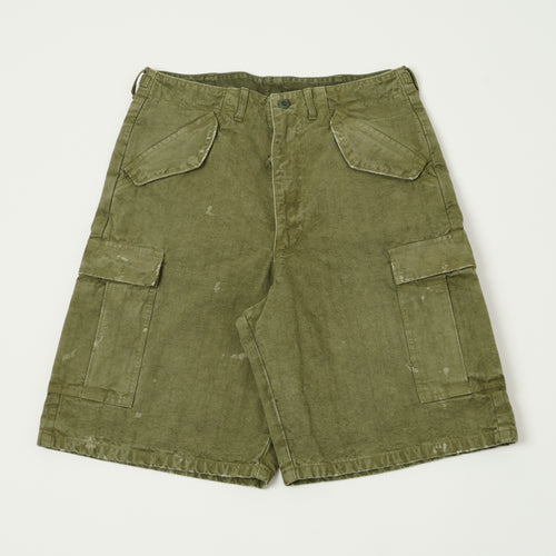 FULLCOUNT 1144 'Vintage Effect' Tent Cloth Field Cargo Shorts - Olive