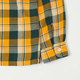 Full Count 4086 Open Collar Check Flannel Shirt - Yellow x Green