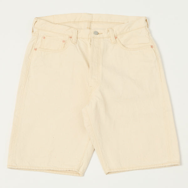 Full Count 1904EC 5 Pocket Denim Shorts - Ecru