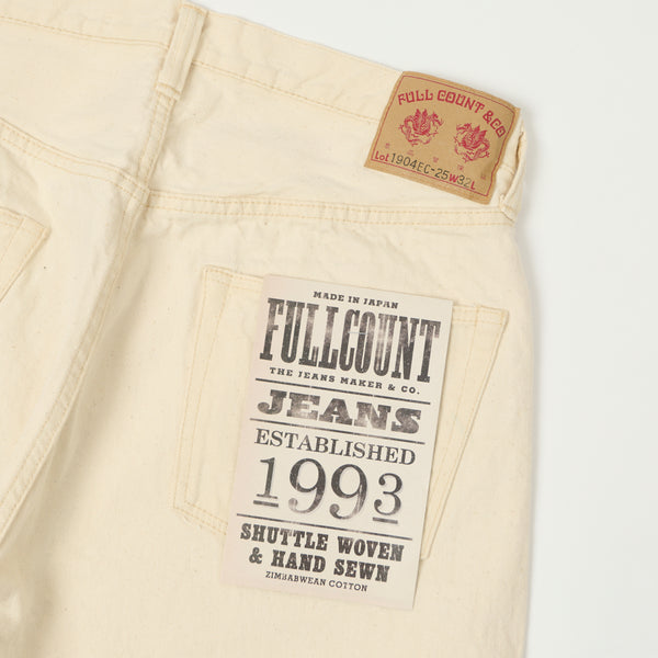 Full Count 1904EC 5 Pocket Denim Shorts - Ecru