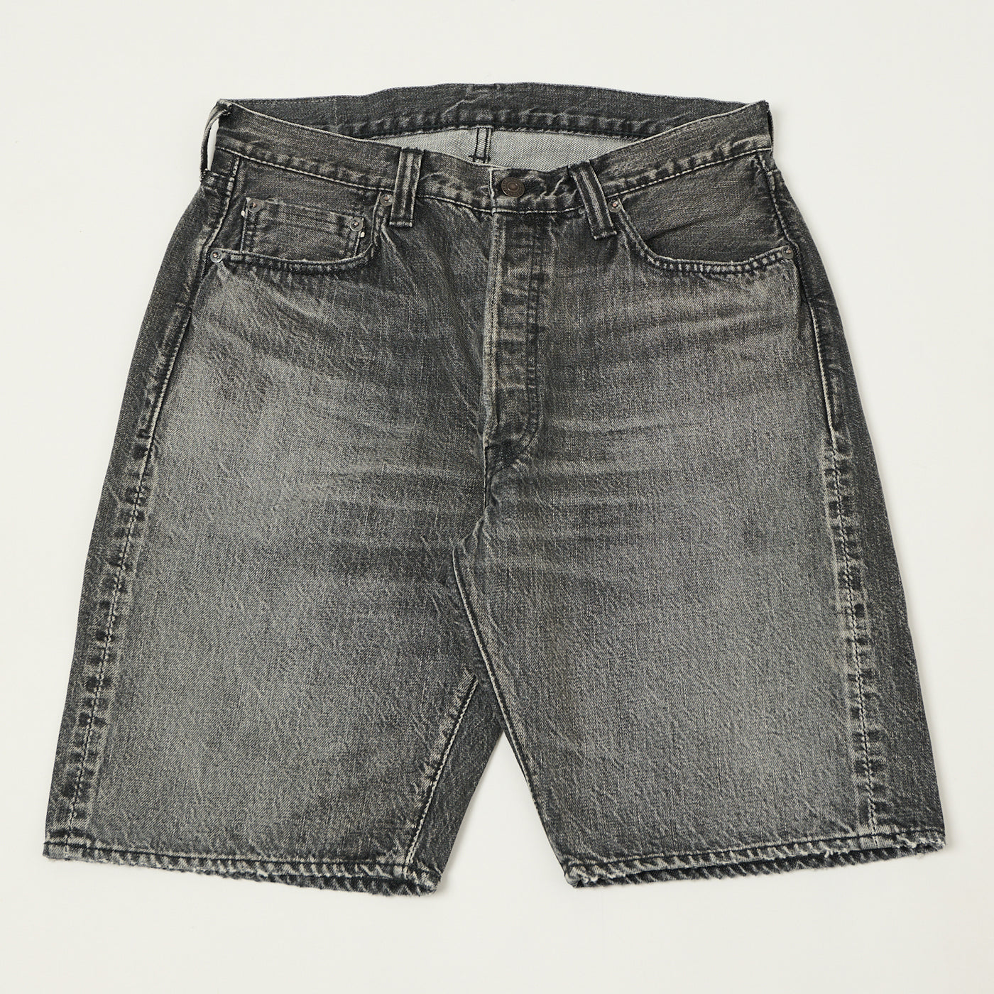 FULLCOUNT 1904 Five Pocket Denim Shorts - Black Dartford Wash