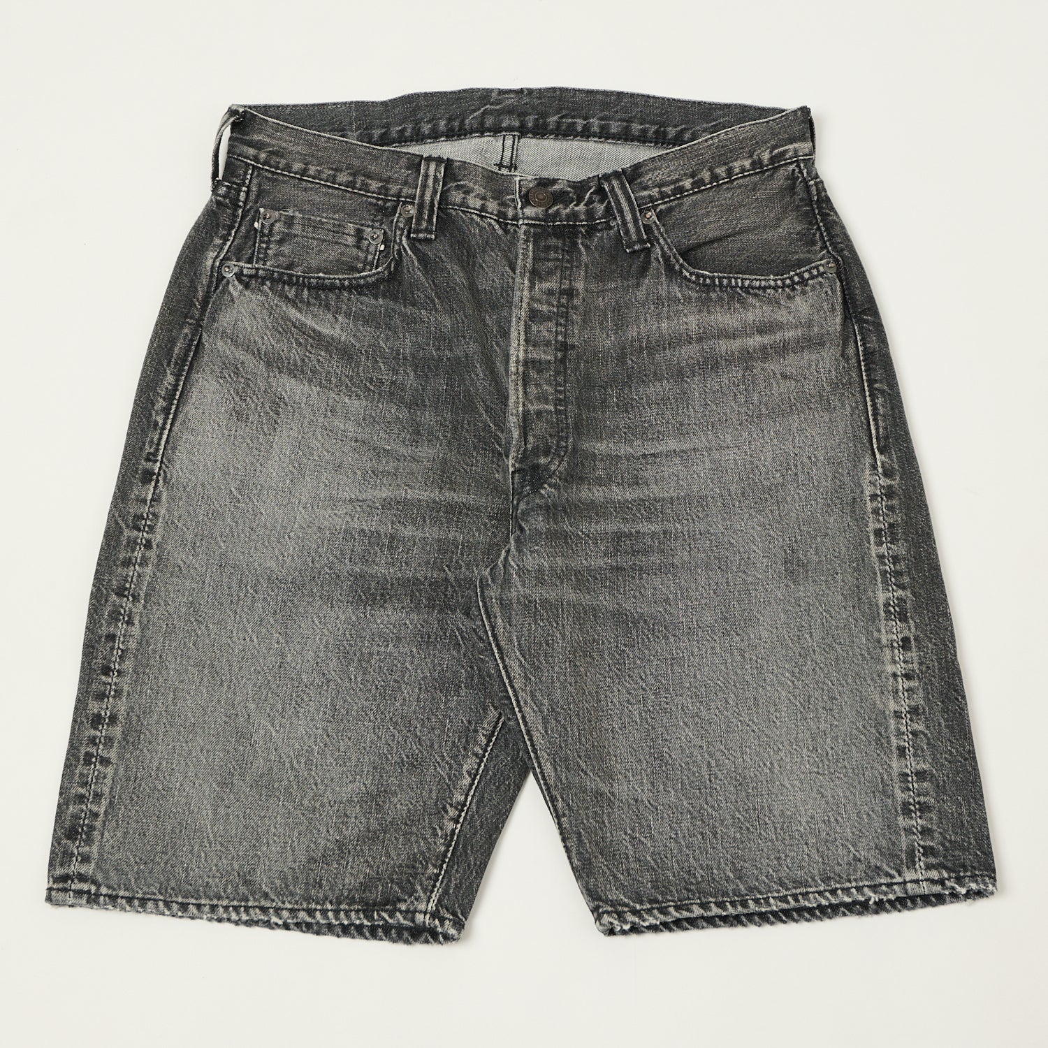 FULLCOUNT 1904 Five Pocket Denim Shorts - Black Dartford Wash
