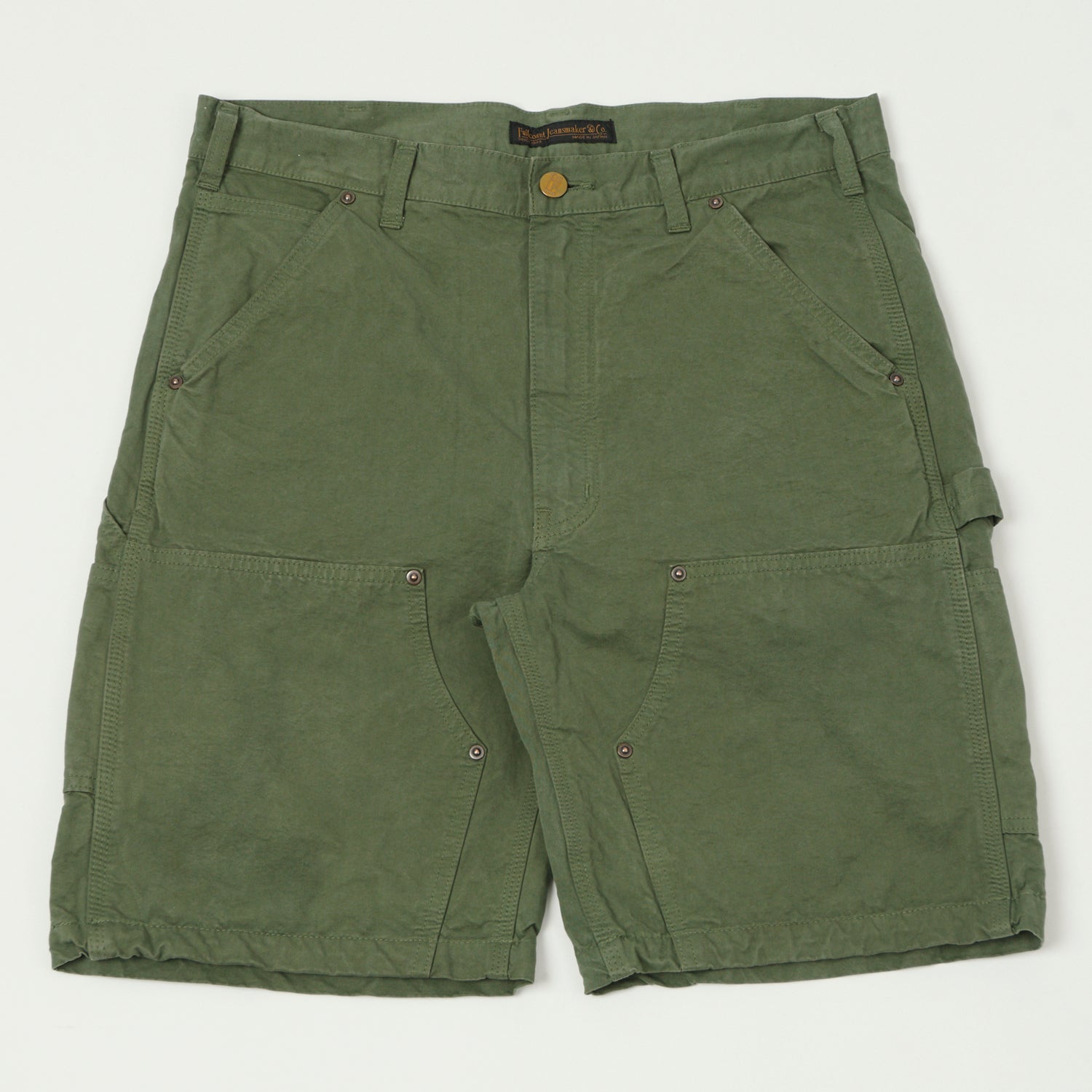 FULLCOUNT 1909 Double Knee Shorts - Olive Drab