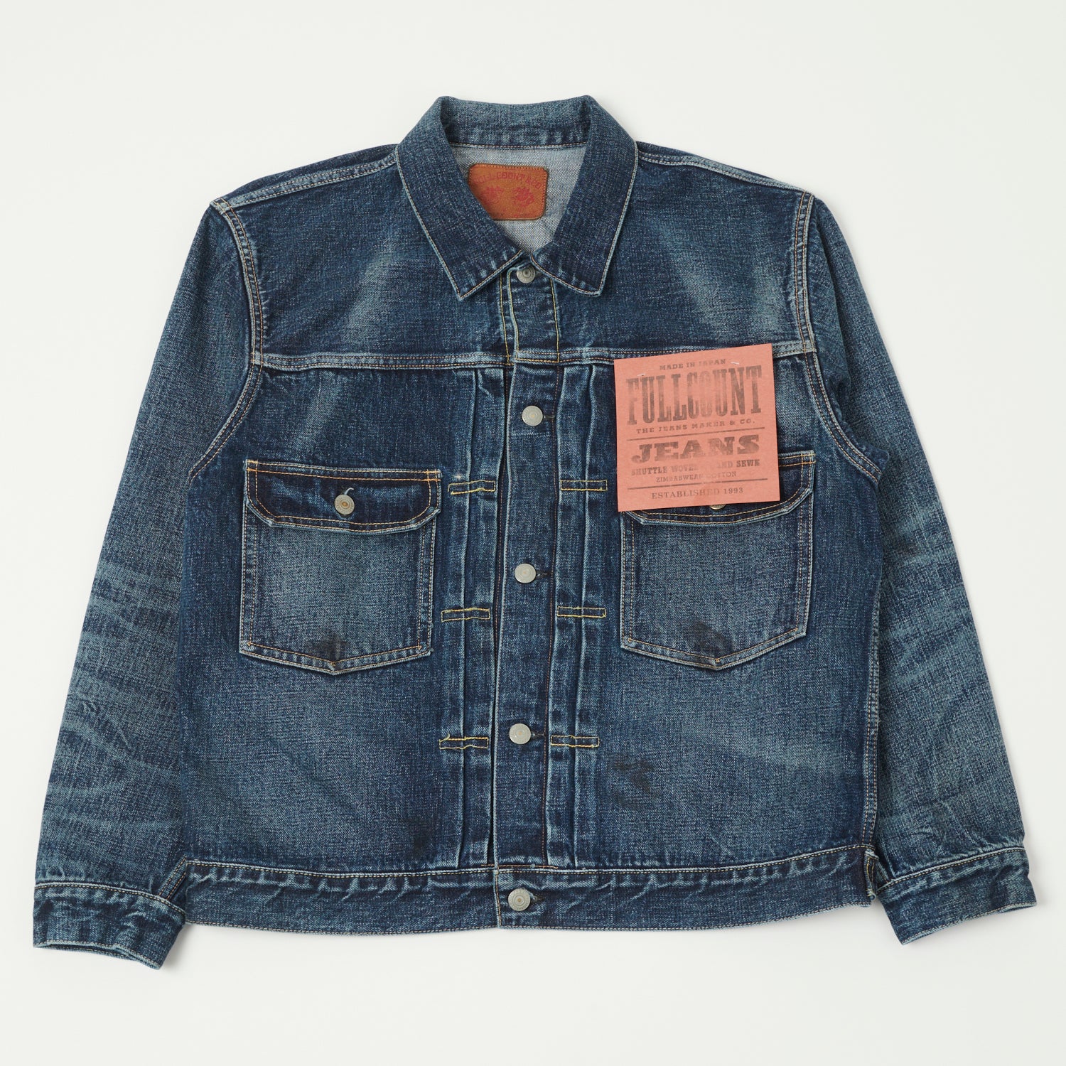 FULLCOUNT 2102XX 15.5oz Type II Denim Jacket - 'Fear of the Dark' Wash