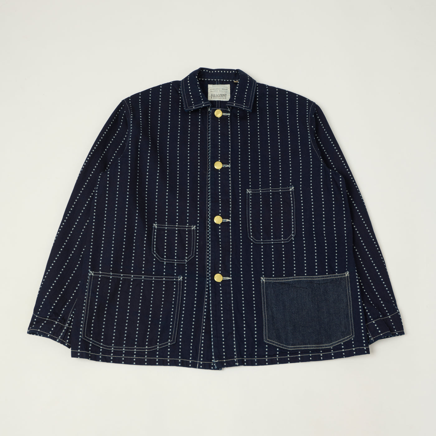 FULLCOUNT 2051 Star Print Wabash Chore Jacket - Indigo
