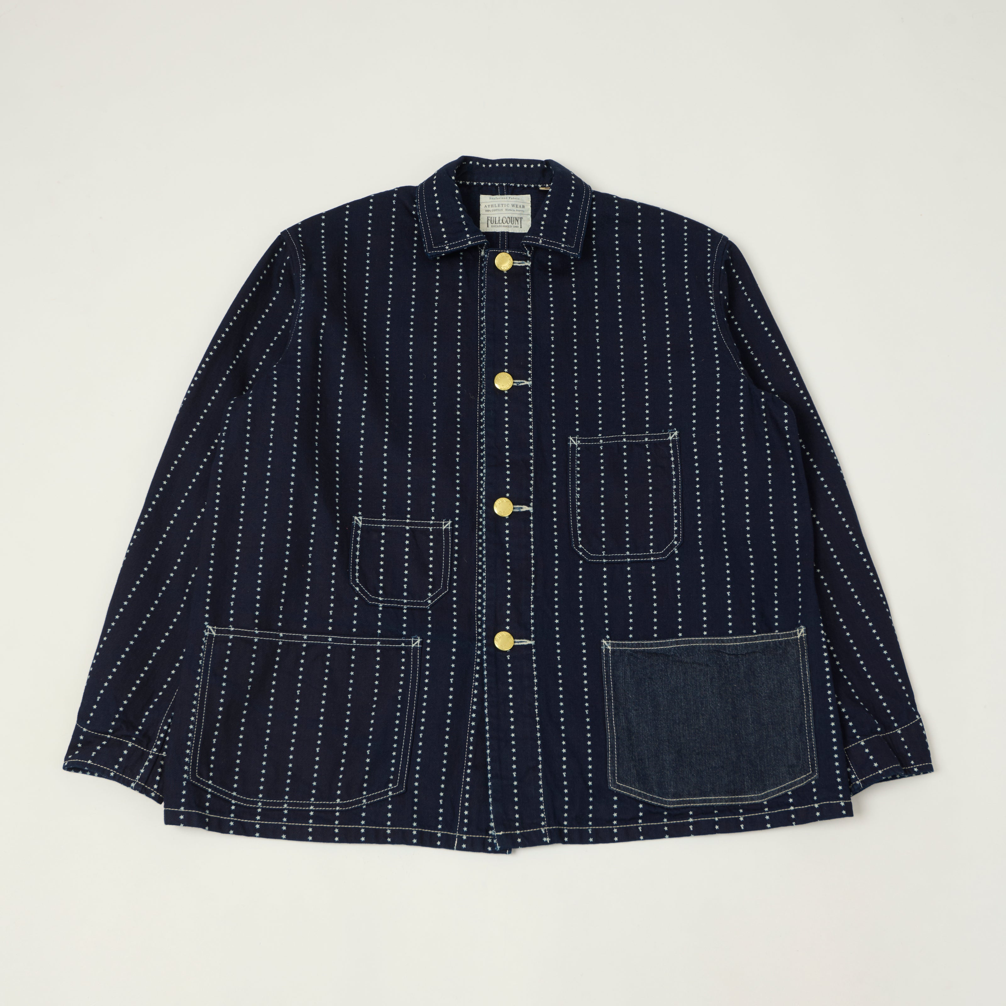 FULLCOUNT 2051 Star Print Wabash Chore Jacket - Indigo