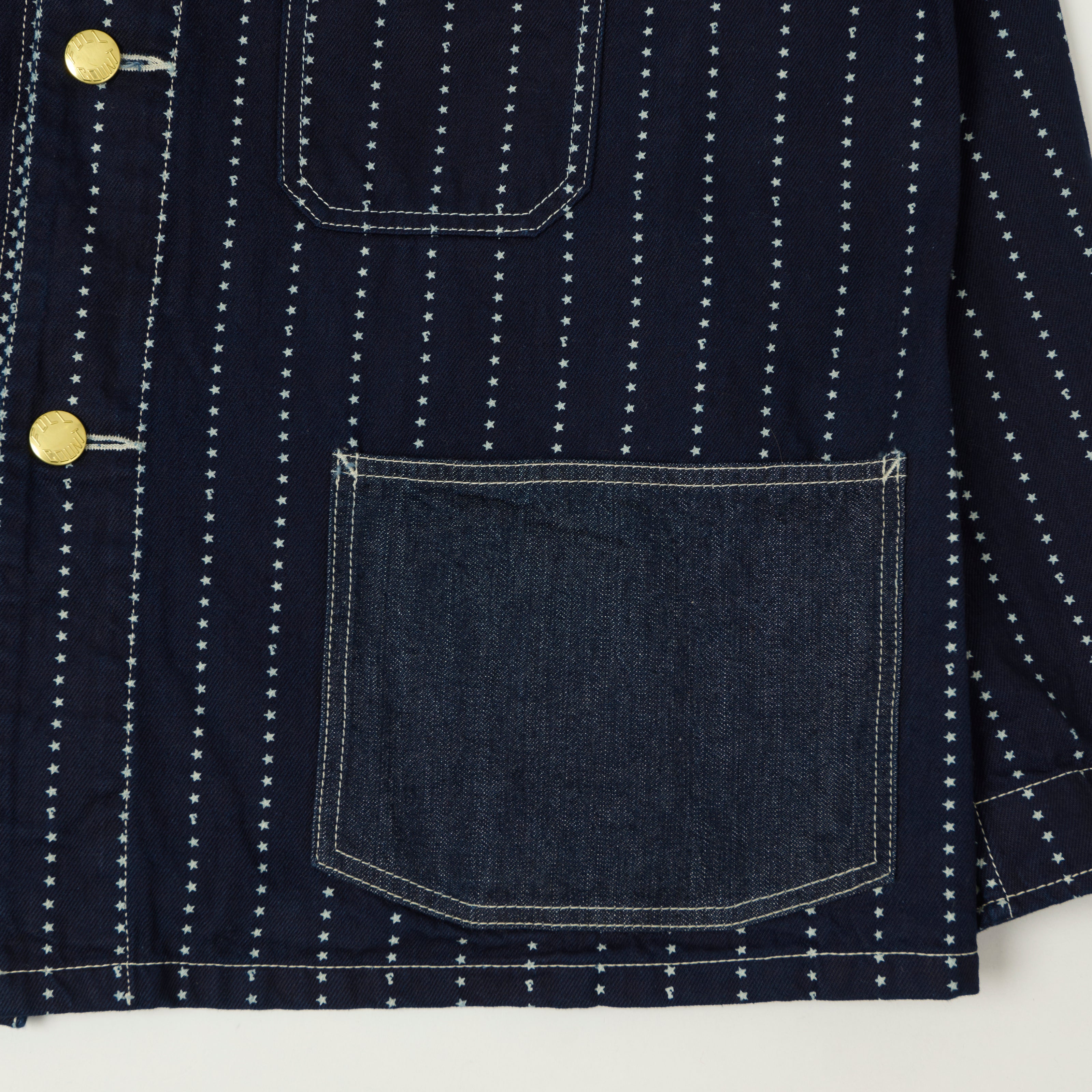 FULLCOUNT 2051 Star Print Wabash Chore Jacket - Indigo