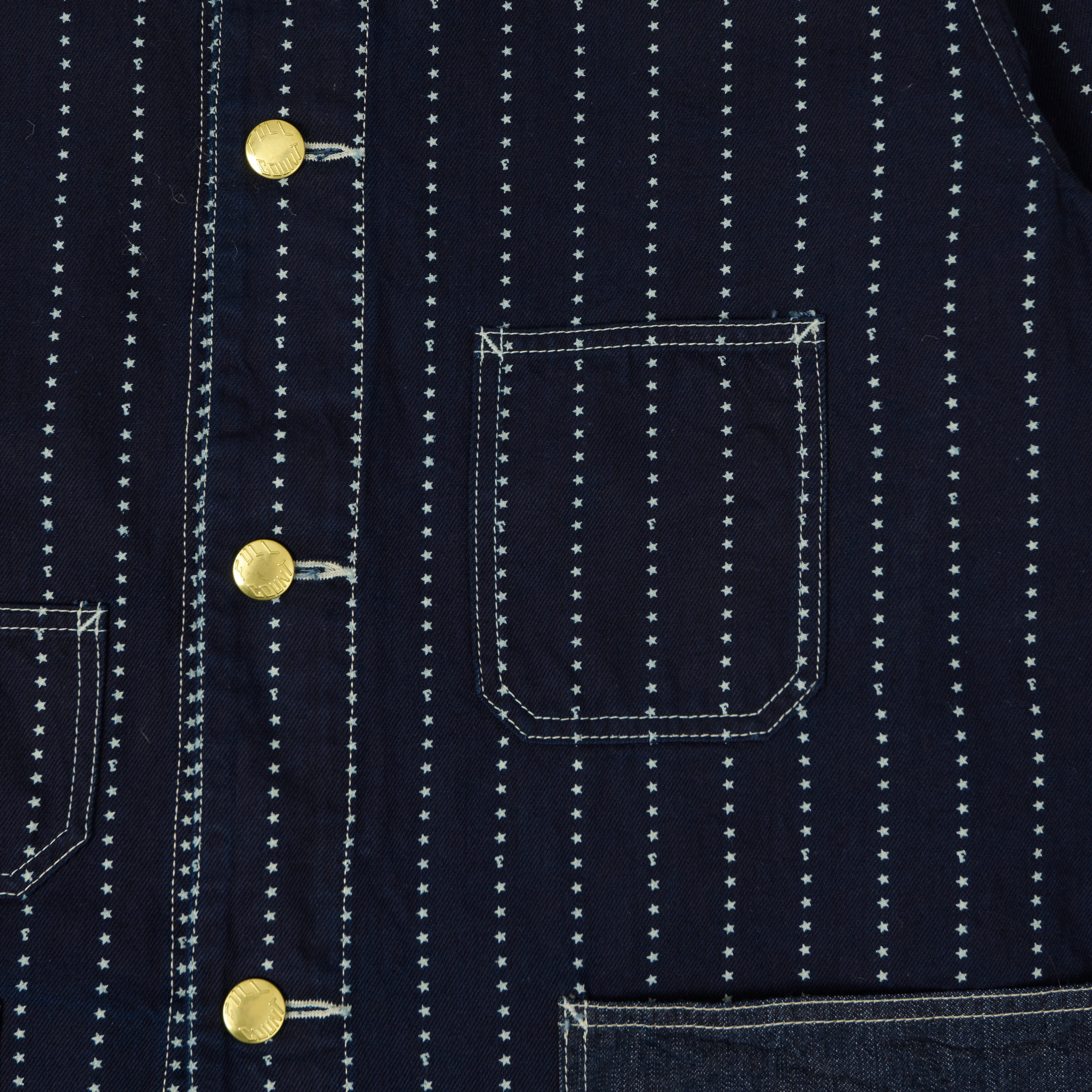 FULLCOUNT 2051 Star Print Wabash Chore Jacket - Indigo