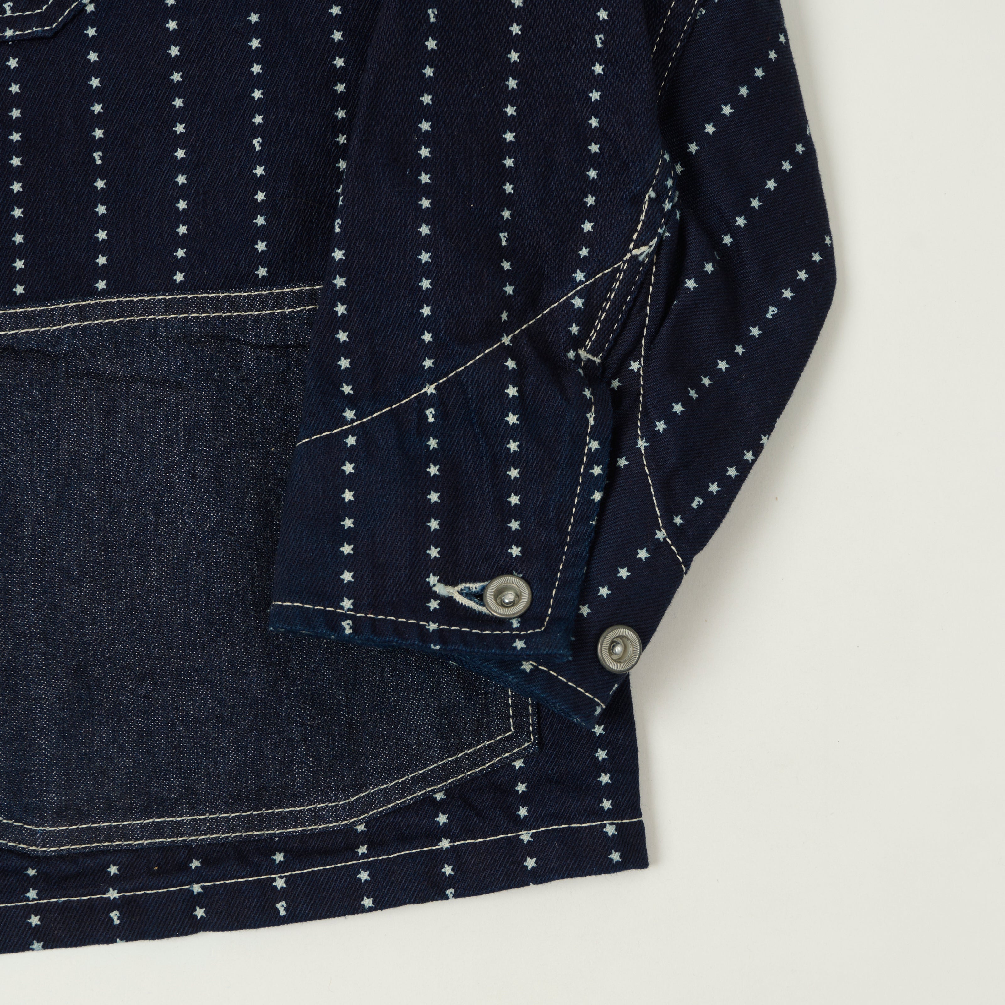 FULLCOUNT 2051 Star Print Wabash Chore Jacket - Indigo