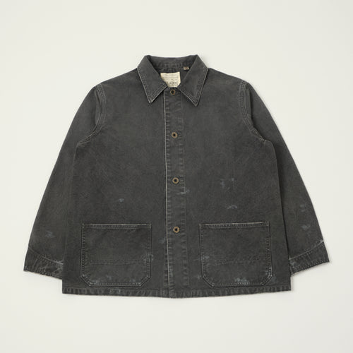 FULLCOUNT 2053 'Vintage Effect' Tent Cloth Chore Jacket - Faded Black