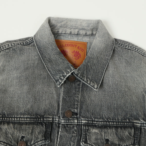 Full Count 2101BKHW 13.7oz Type III Denim Jacket - Black Dartford Wash