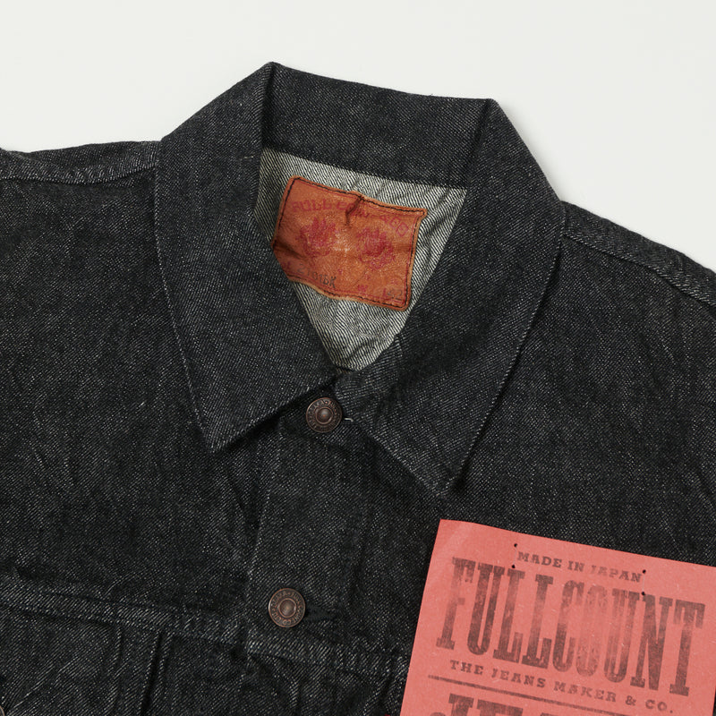 Fill Count Table Jacket Full Count 2101BK 13.7oz Type III Denim Jacket - Black One Wash | SON ...