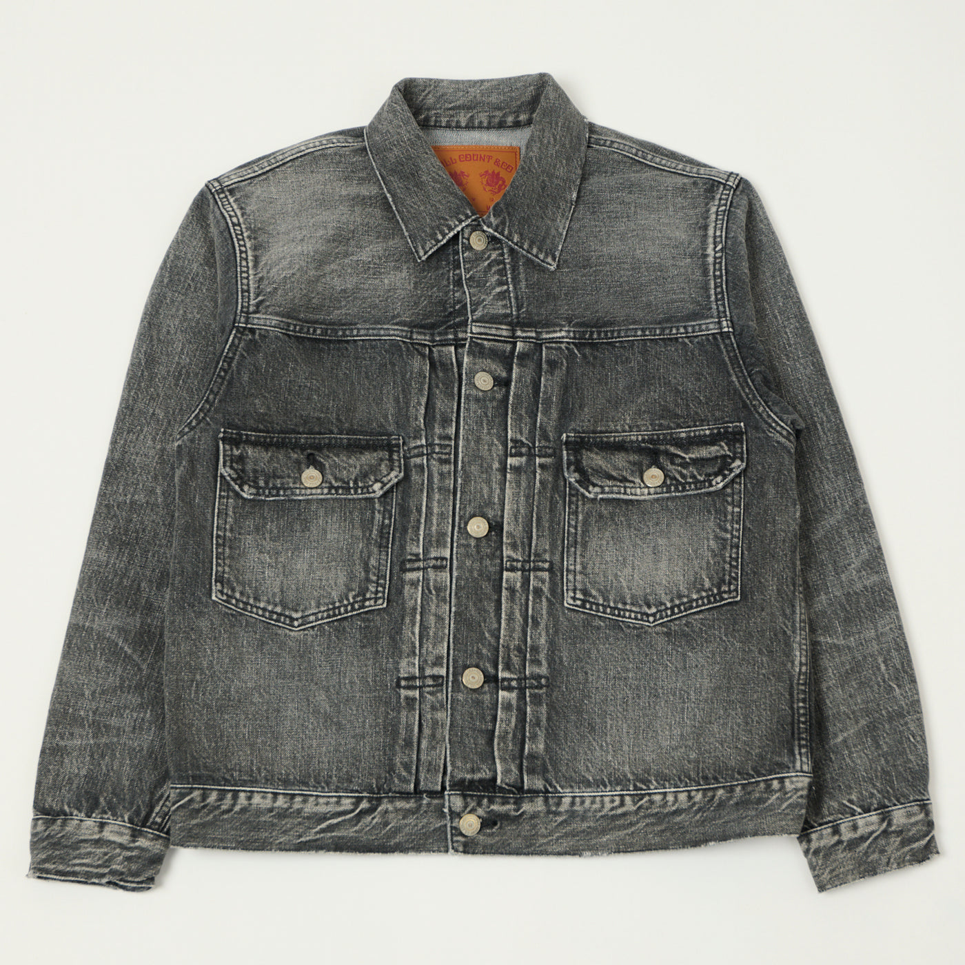 FULLCOUNT 2102 13.7oz Type II Denim Jacket - Black 'Dartford' Wash