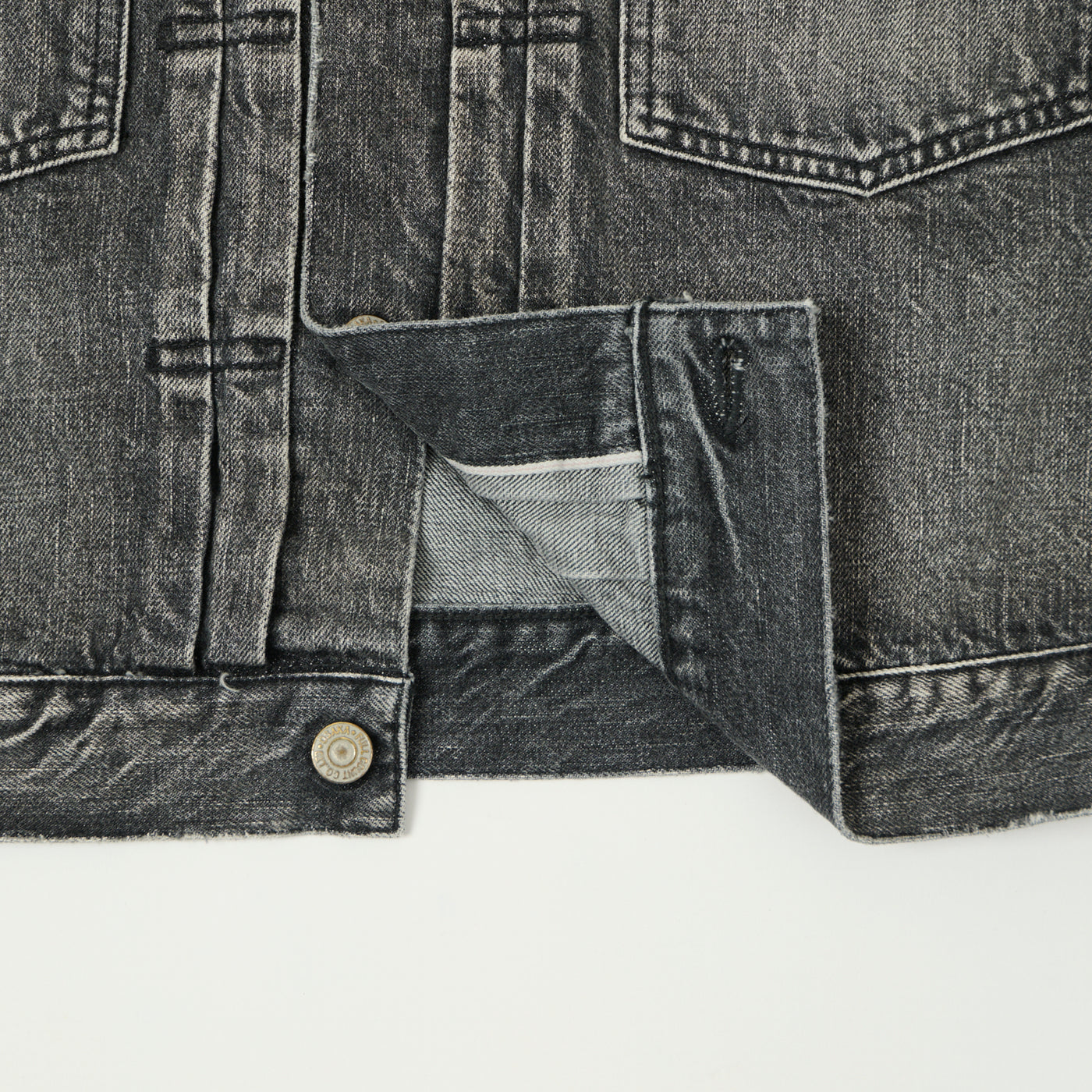 【WOOHWA】TRUCKER WASHING DENIM JK Full Count 2102BHWK 13.7oz Type II Denim Jacket - Black