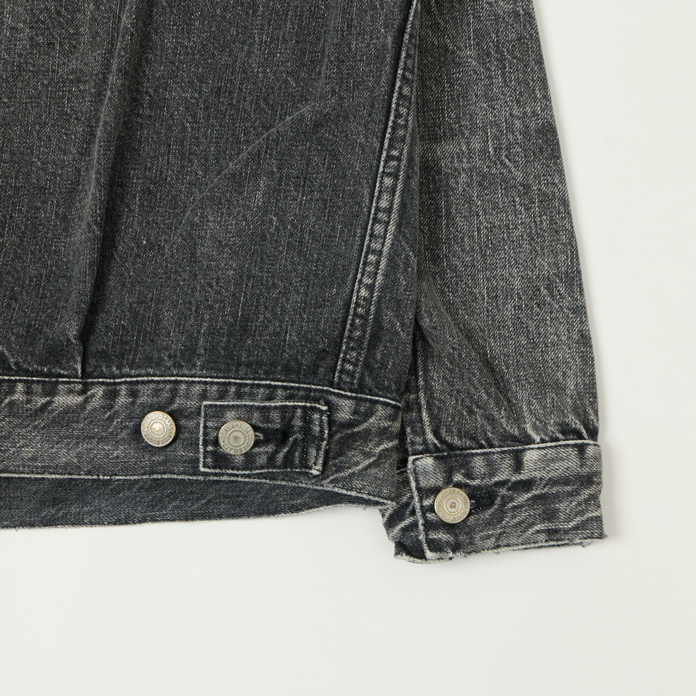 【WOOHWA】TRUCKER WASHING DENIM JK Full Count 2102BHWK 13.7oz Type II Denim Jacket - Black