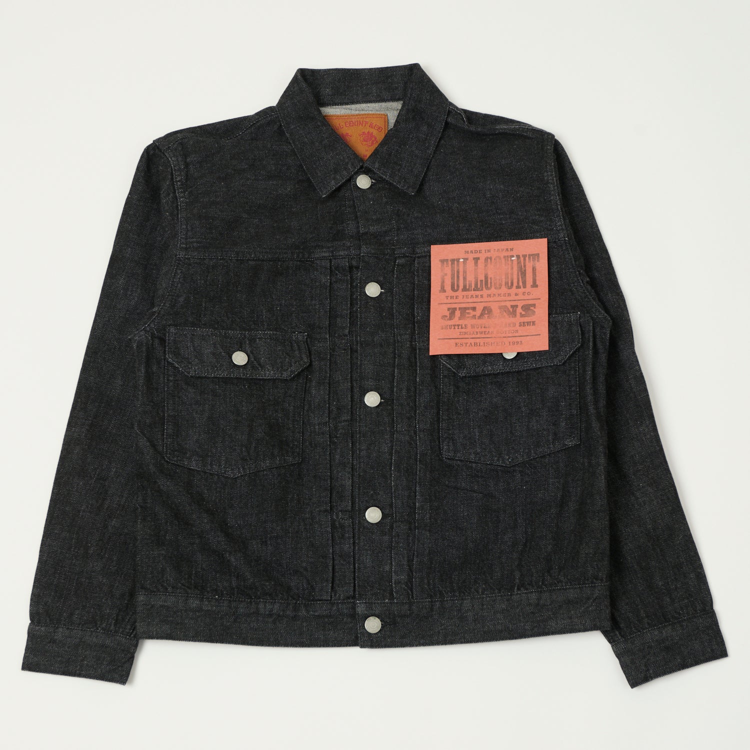 Fill Count Table Jacket Full Count 2102WBK 13.7oz Type II Denim Jacket - Black One Wash | SON ...