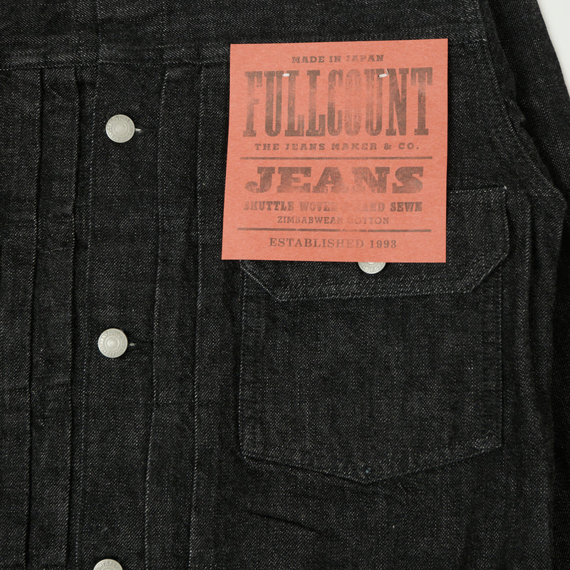 Full Count 2102WBK 13.7oz Type II Denim Jacket - Black One Wash