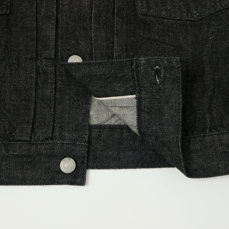 Full Count 2102WBK 13.7oz Type II Denim Jacket - Black One Wash