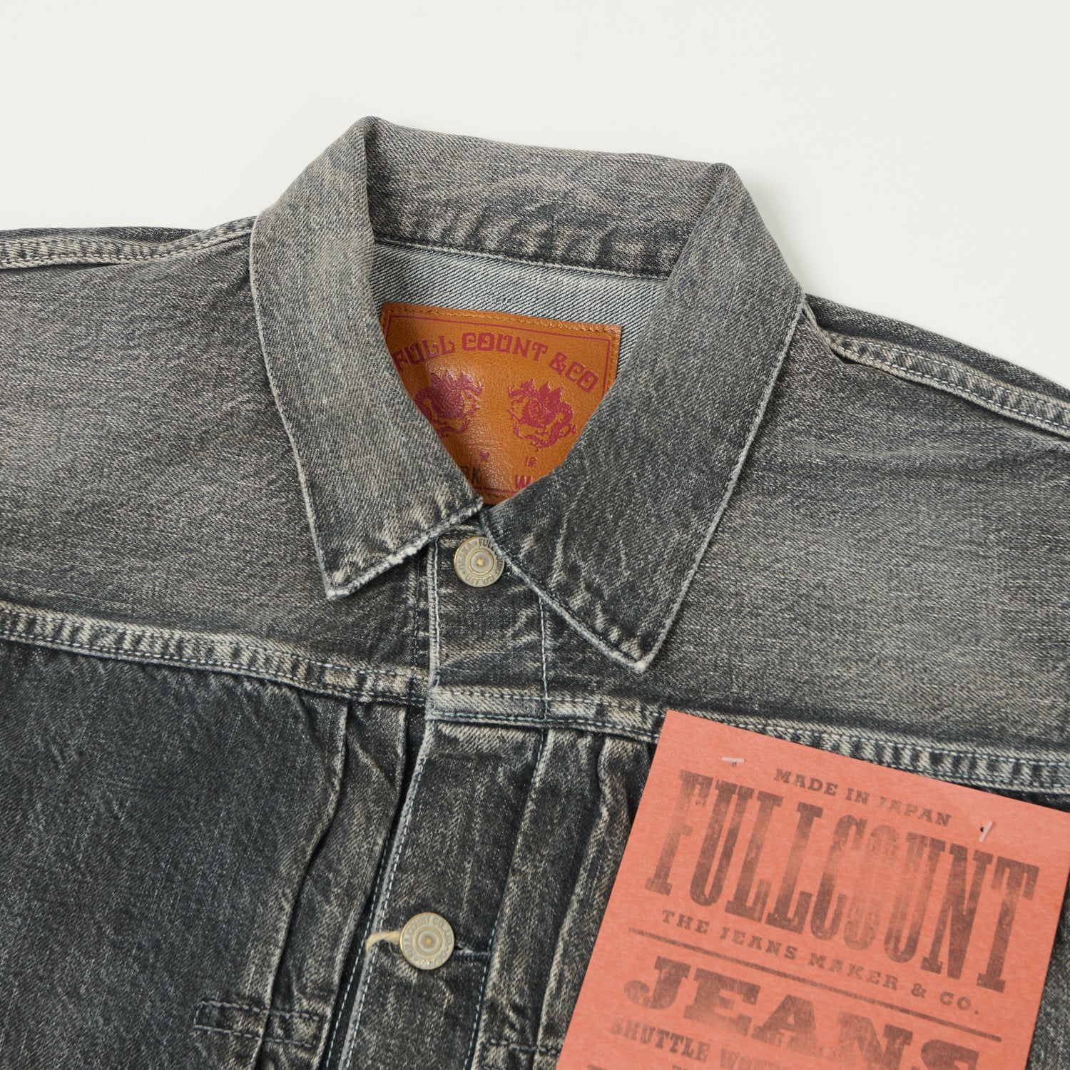 FULLCOUNT 2107 13.5oz Type I Denim Jacket - Black Splatter