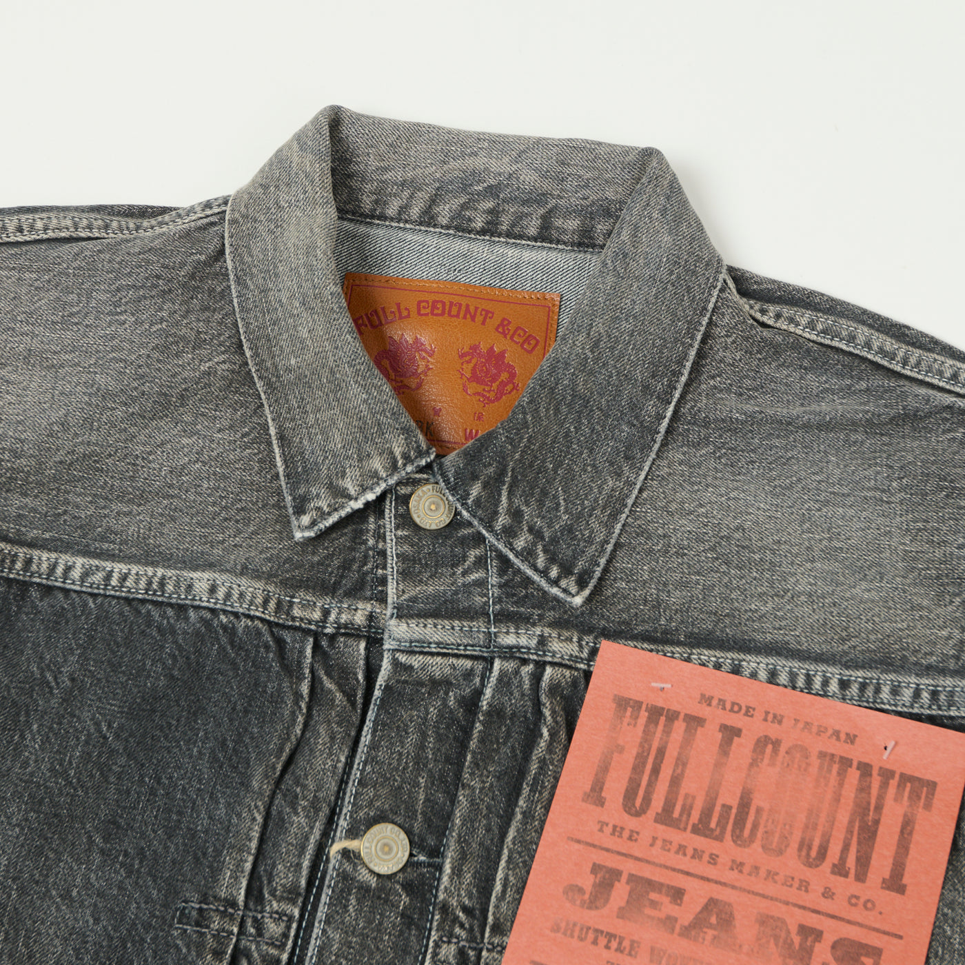 FULLCOUNT 2107 13.5oz Type I Denim Jacket - Black Splatter Dartford Wash