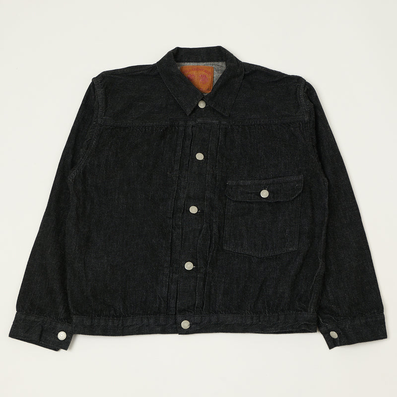 Full Count 2107SS 'Super Smooth' 11.5oz Type I Denim Jacket - Black One Wash