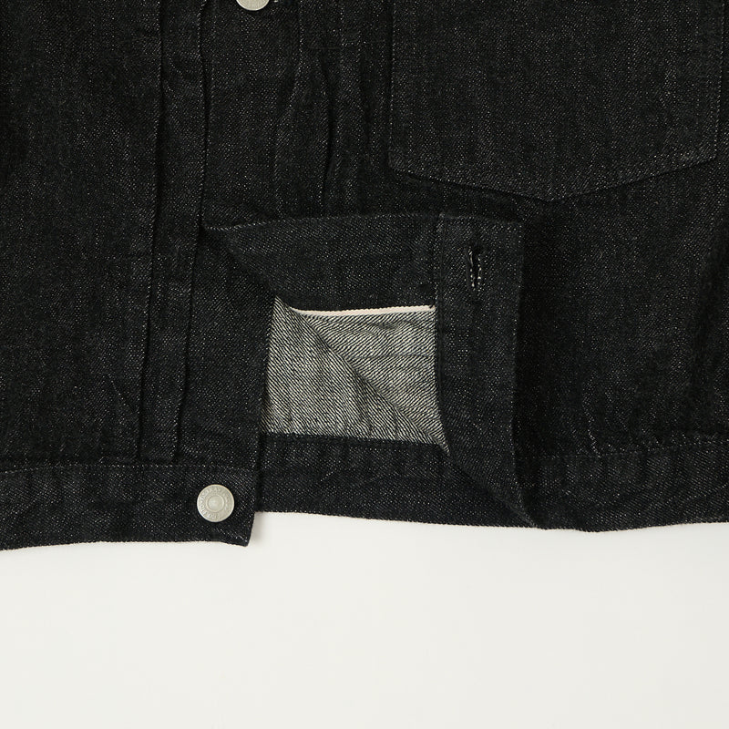 Full Count 2107SS 'Super Smooth' 11.5oz Type I Denim Jacket - Black One Wash