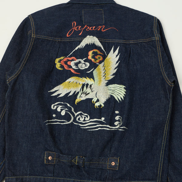 Full Count 2107E Souvenir Embroidery Type I Denim Jacket - One Wash