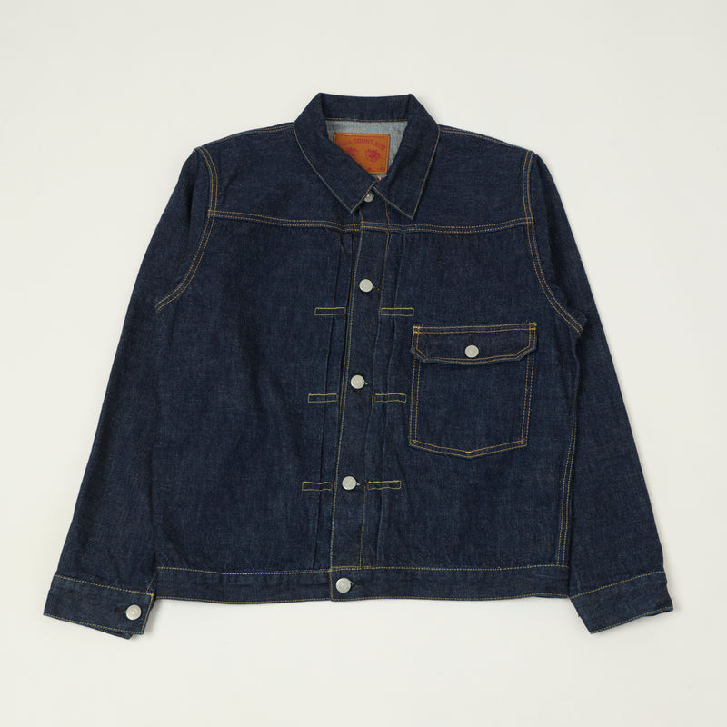 Full Count 2107E Souvenir Embroidery Type I Denim Jacket - One Wash