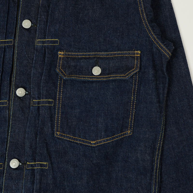 Full Count 2107E Souvenir Embroidery Type I Denim Jacket - One Wash