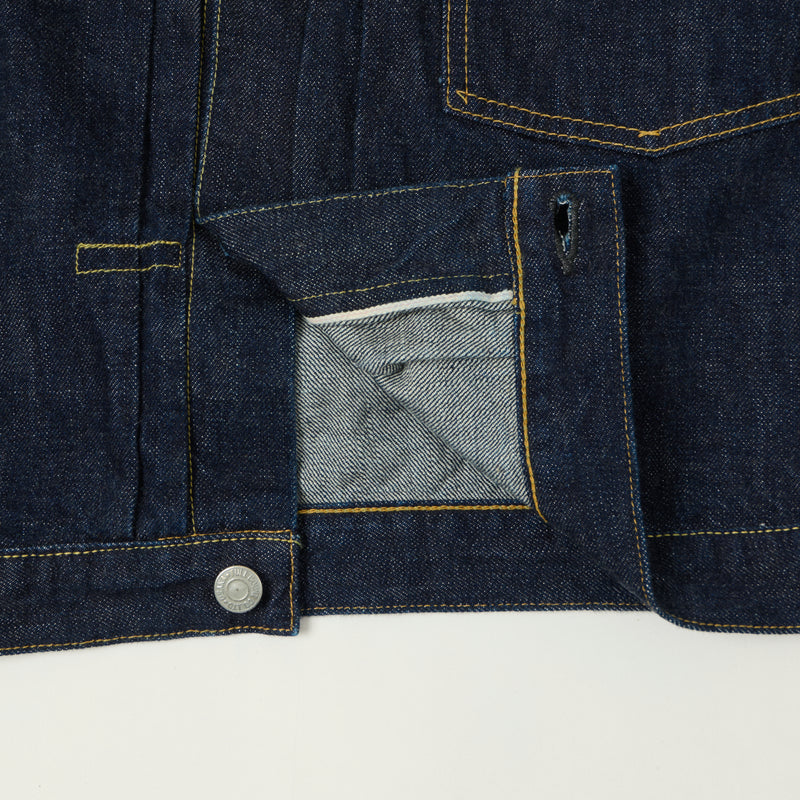 Full Count 2107E Souvenir Embroidery Type I Denim Jacket - One Wash
