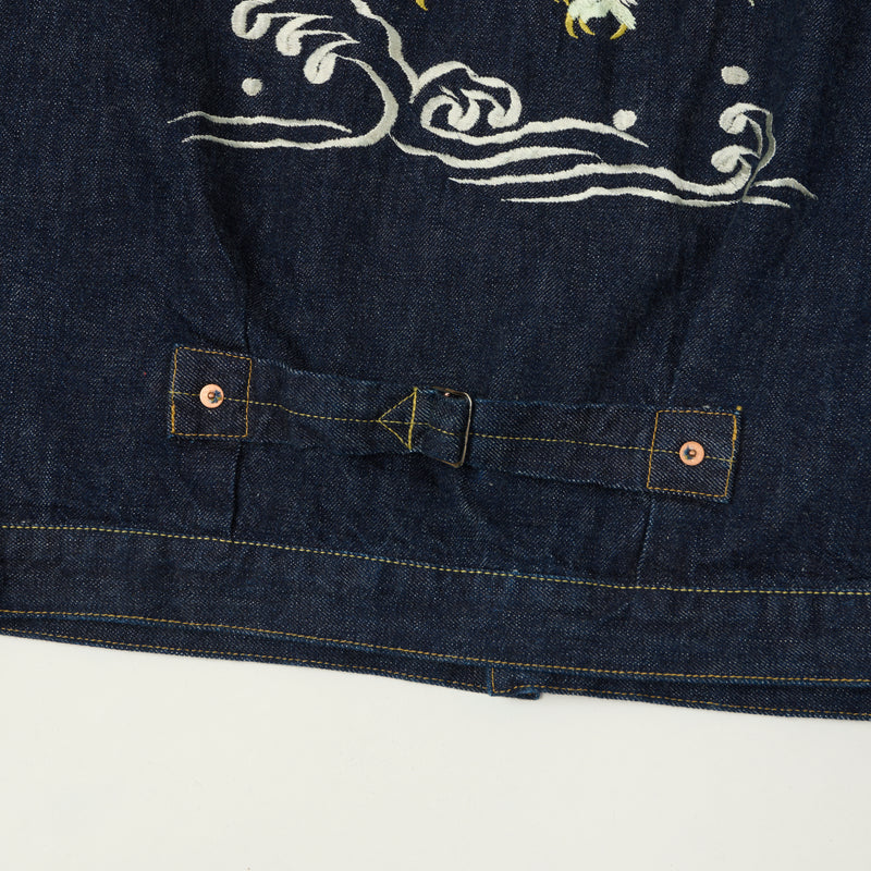 Full Count 2107E Souvenir Embroidery Type I Denim Jacket - One Wash