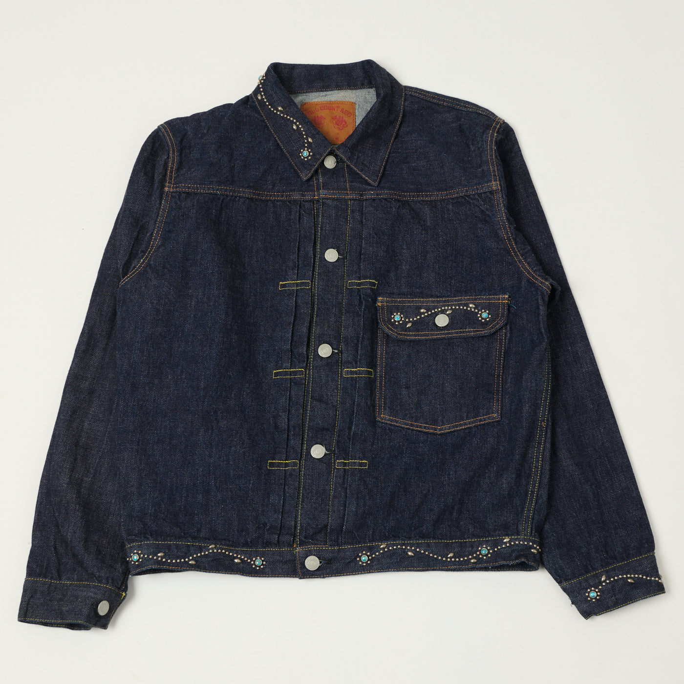 FULLCOUNT 2107 'On Studs by Zip Stevenson HTC' 13.75oz Type I Denim Jacket - One Wash