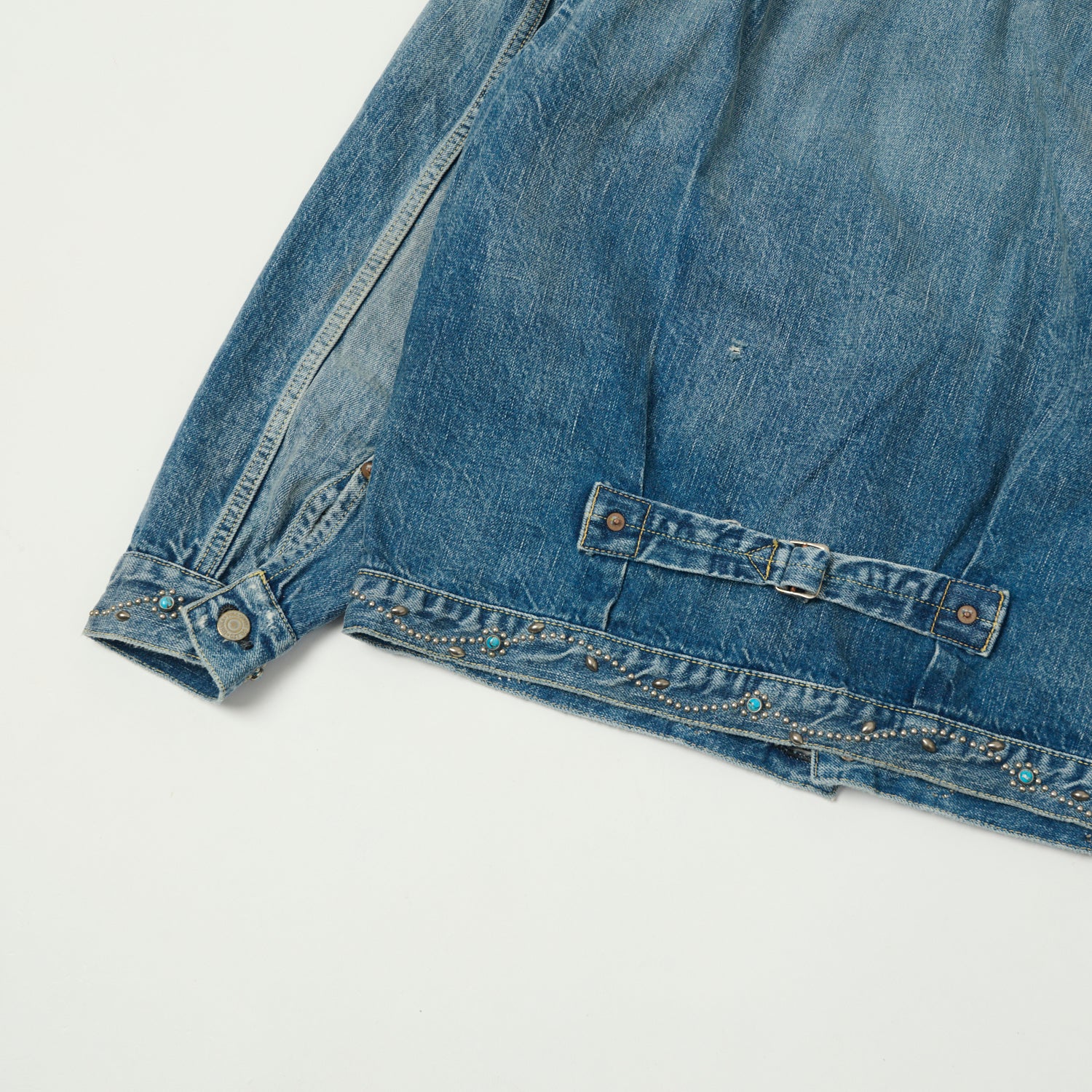 FULLCOUNT 2107 'On Studs by Zip Stevenson HTC' 13.75oz Type I Denim Jacket - Dartford Wash