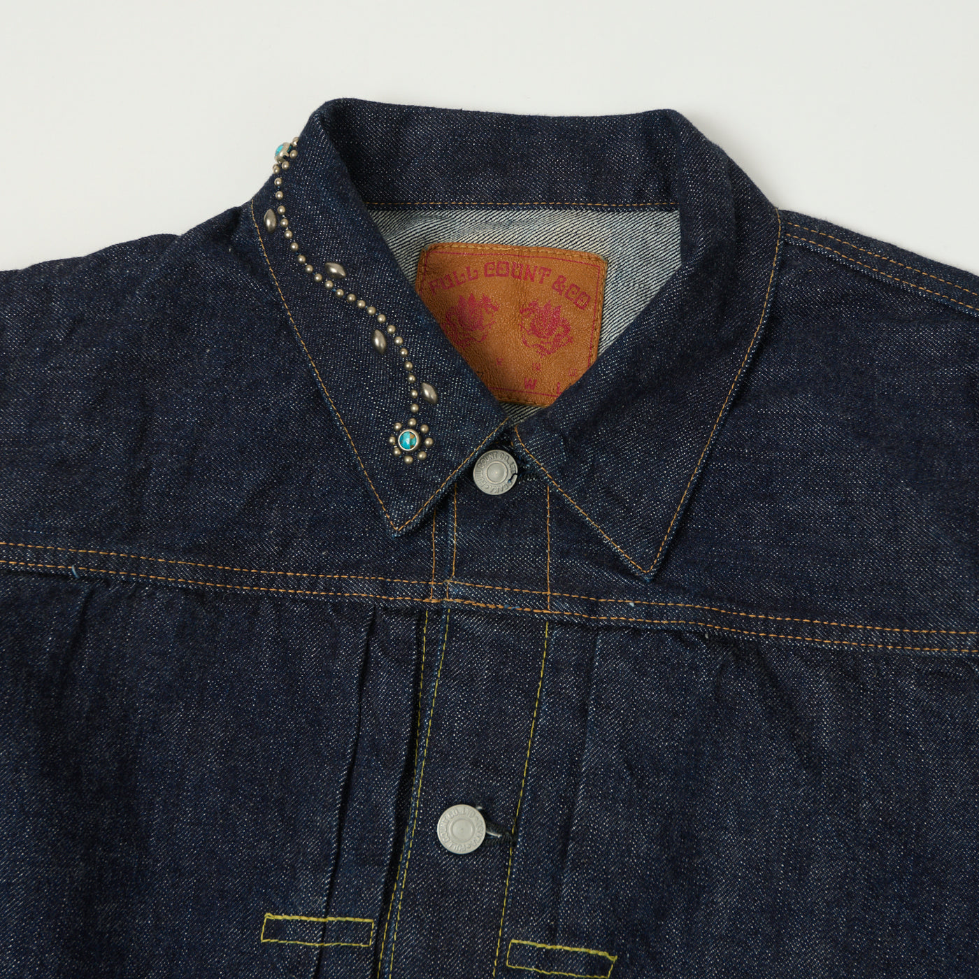 FULLCOUNT 2107 'On Studs by Zip Stevenson HTC' 13.75oz Type I Denim Jacket - One Wash