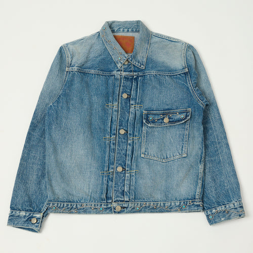 FULLCOUNT 2107 'On Studs by Zip Stevenson HTC' 13.75oz Type I Denim Jacket - Dartford Wash