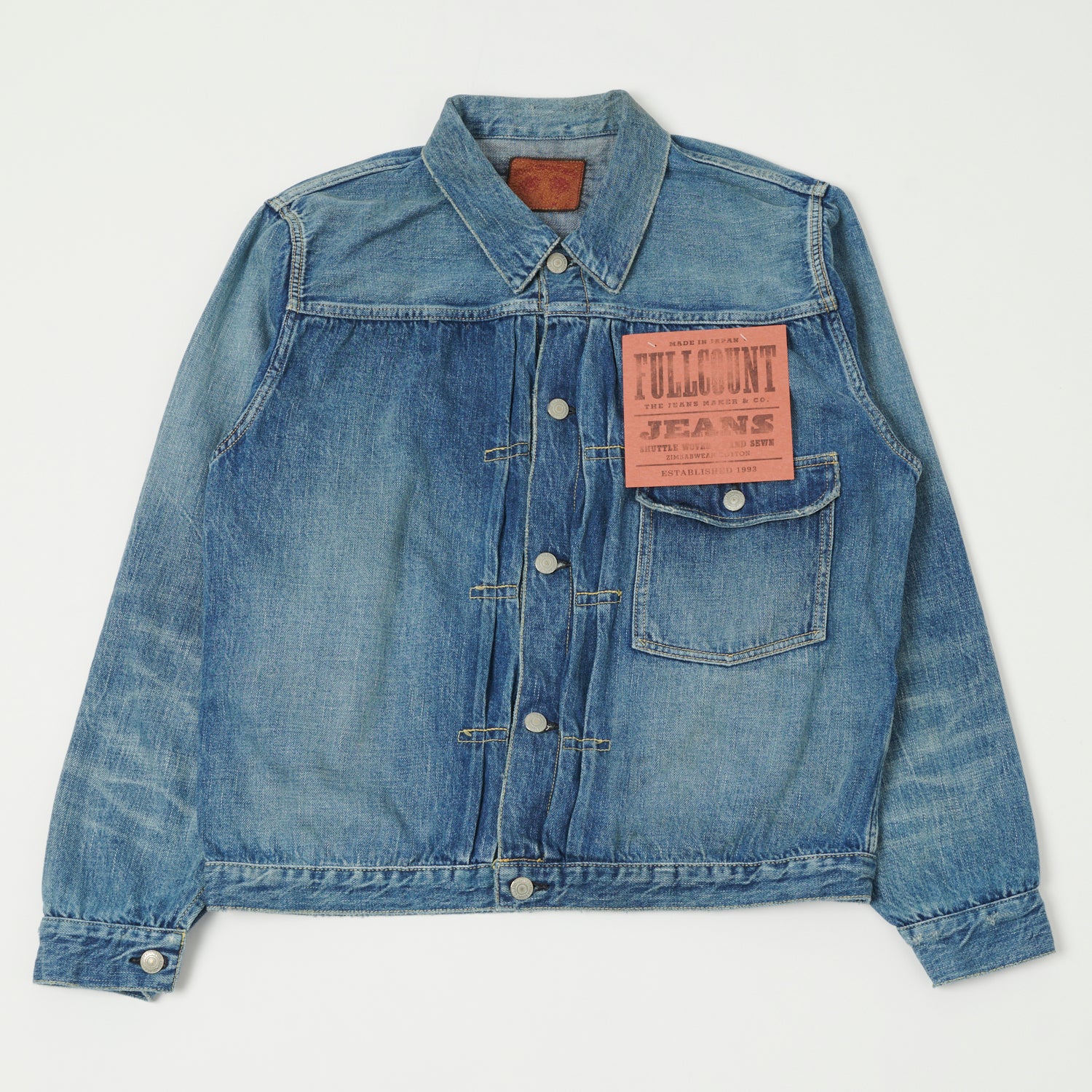 Fill Count Table Jacket Full Count 2107SS 'Super Smooth' 11.5oz Type I Denim Jacket - 'Dartfor ...