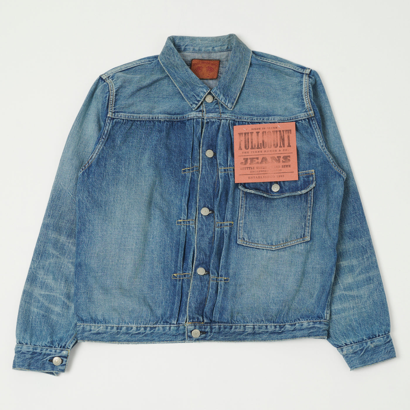FULLCOUNT 2107SS 'Super Smooth' 11.5oz Type I Denim Jacket - 'Dartford' Wash