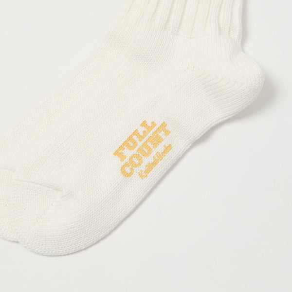 Full Count All Cotton Knit Rib Sock - White/Burgundy/Yellow