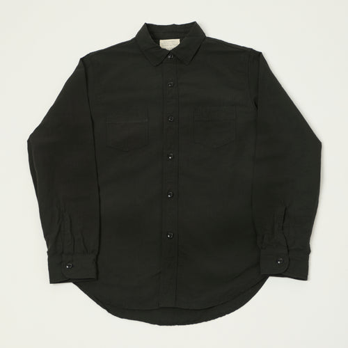 FULLCOUNT 4091L 1920s Cotton/Linen Farmers Shirt - Black