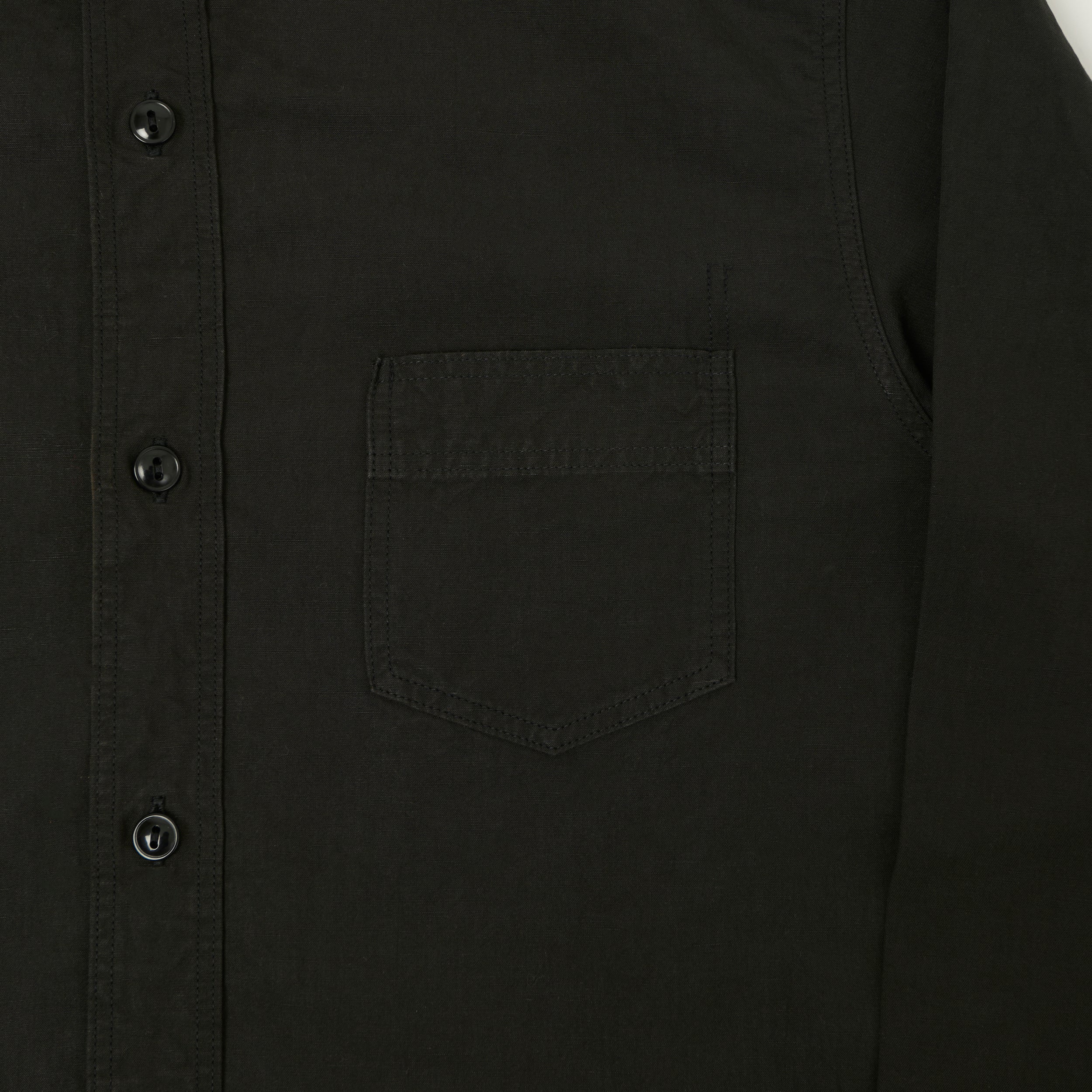 FULLCOUNT 4091L 1920s Cotton/Linen Farmers Shirt - Black