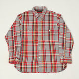 Full Count 4094 Plaid Flannel Work Shirt - Grey/Red