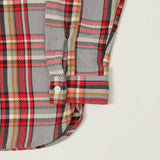 Full Count 4094 Plaid Flannel Work Shirt - Grey/Red