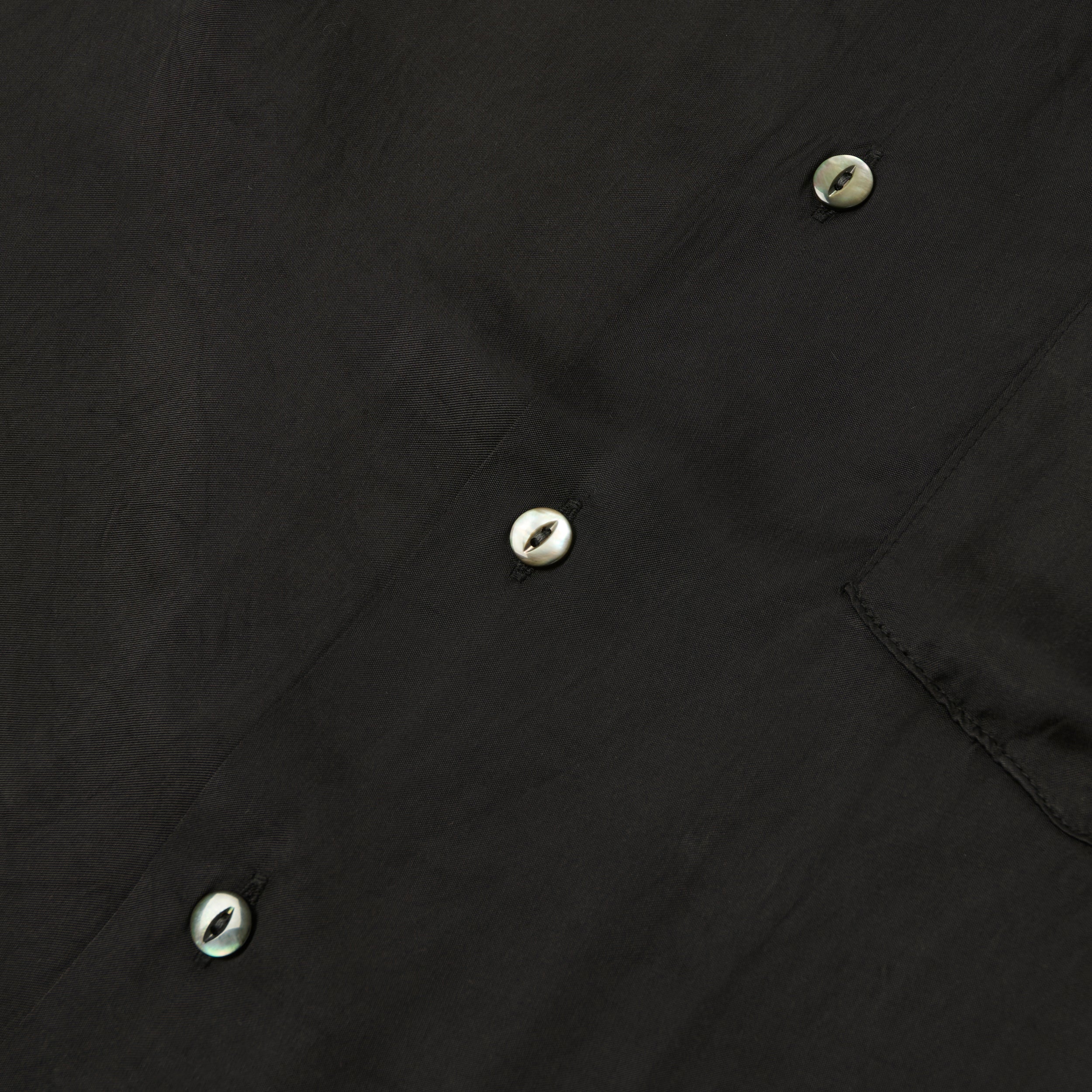FULLCOUNT 4100 Satin Cupra Open Collar Shirt - Black