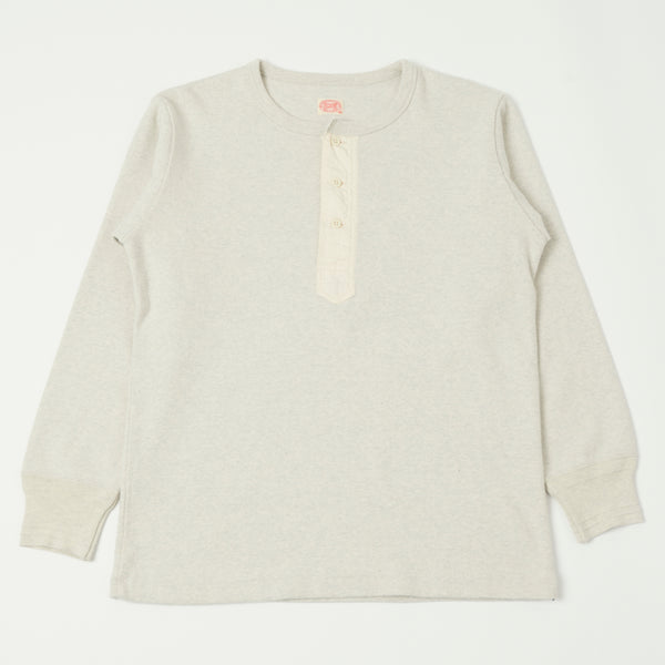 Full Count 5502H Cotton Ribbed Henley L/S Tee - Oatmeal