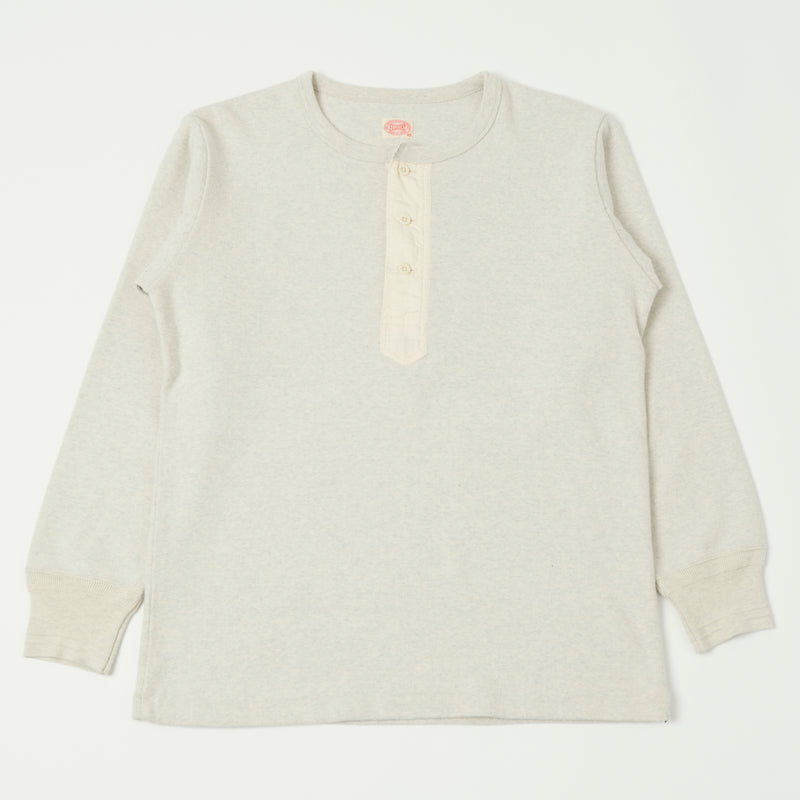 Full Count 5502H Cotton Ribbed Henley L/S Tee - Oatmeal