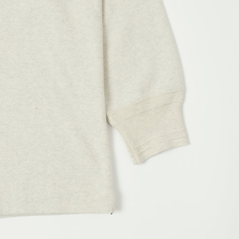 Full Count 5502H Cotton Ribbed Henley L/S Tee - Oatmeal