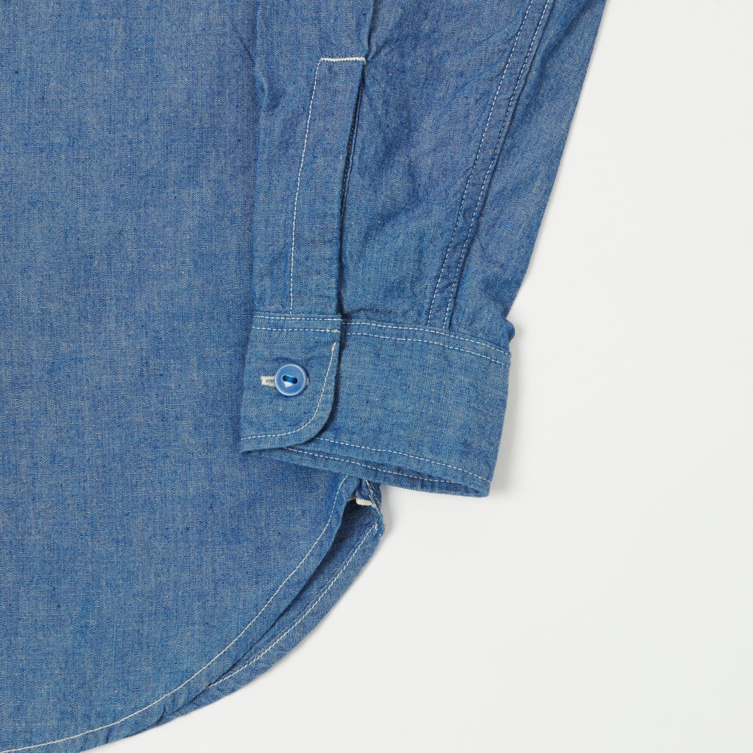 FULLCOUNT 4810 5oz Chambray Work Shirt - Mid Blue