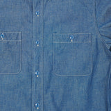 Full Count 4810-22 5oz Original Selvedge Chambray Shirt - Mid Blue